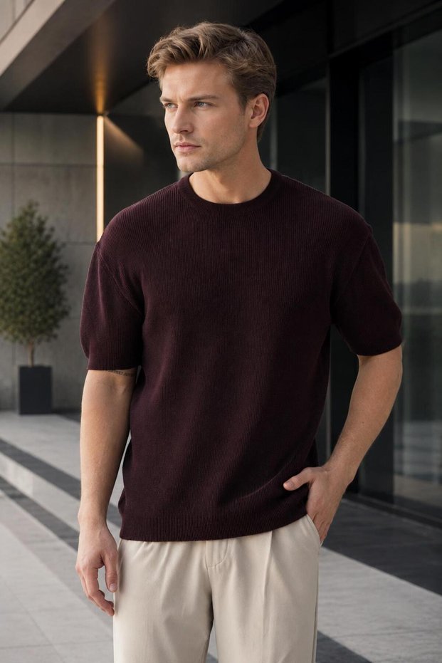 Men's Crew Neck Knitwear T-Shirt