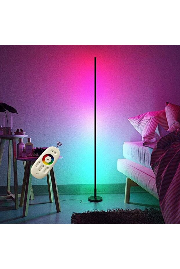 Remote Control RGB LED Corner Floor Lamp Multicolour