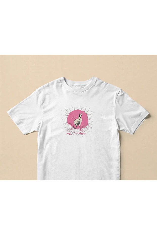 Run Rabbit Run Oversize Unisex White T-Shirt