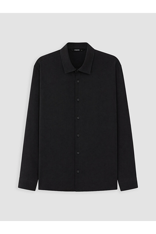 Xside Black Regular Fit Men's Shirt