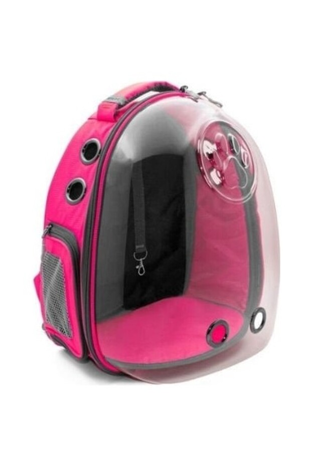 Transparent Cat and Small Breed Dog Carrier Backpack Pink 25X30X40 cm