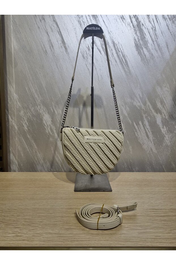Women's Straw Look Crossbody Shoulder Bag
