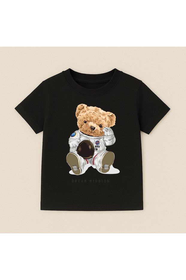 Teddy Bear Printed Crew Neck Cotton Short Sleeve Kids & Youth T-Shirt