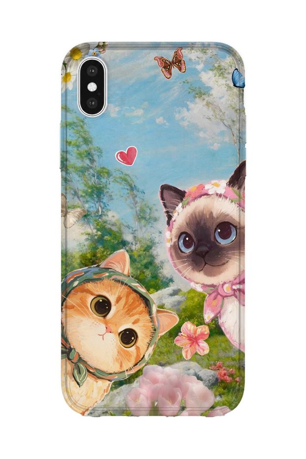 iPhone XS Max Compatible Printed Transparent Phone Case |   Collection: Kawaii Cat