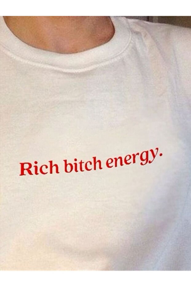 تي شيرت أبيض مطبوع عليه Energy للجنسين