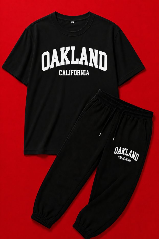 Oakland Printed Tracksuit T-Shirt Set