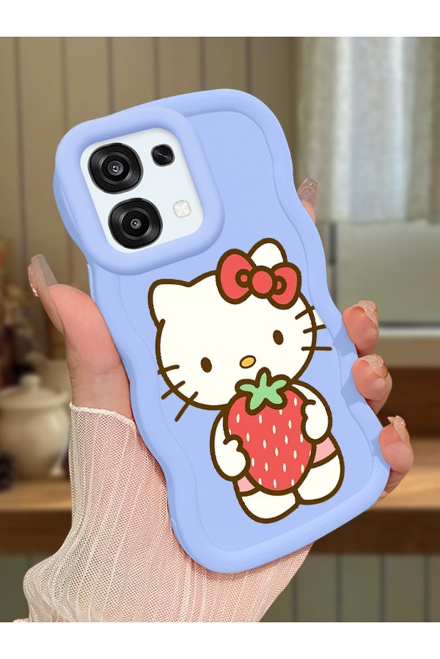 Oppo F31 5g Compatible Case Camera Protector Blue Silicone Couple Phone Case Kitty Pattern