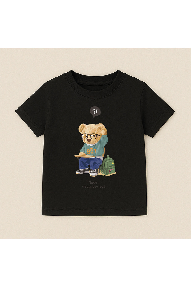 Teddy Bear Printed Crew Neck Cotton Short Sleeve Kids & Youth T-Shirt