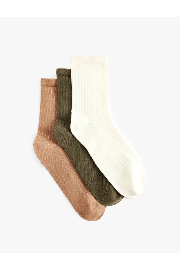 Set of 3 Multi-Colored Cotton Socks