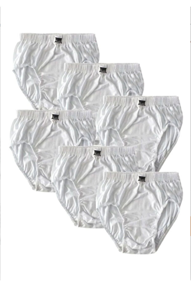 Tutku Boys' White Cotton Underwear 6-Pack
