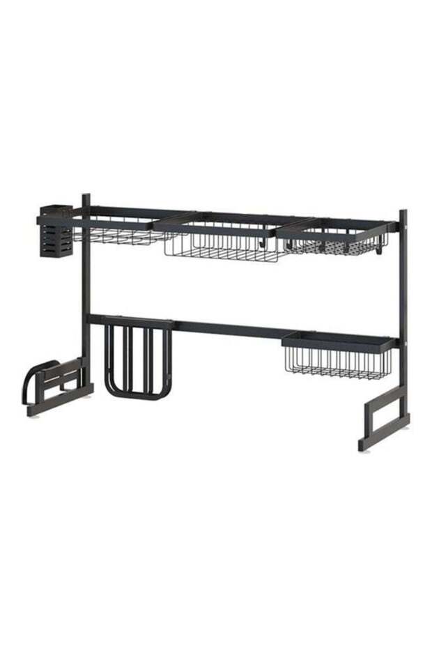 Over Sink Dish Drying Rack Black 85x32x52cm