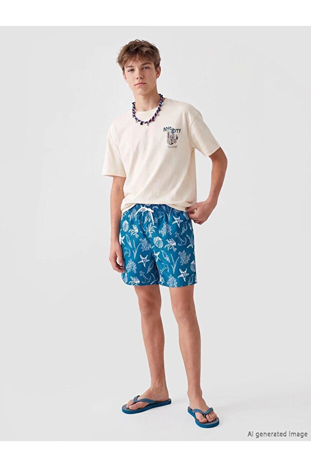 Printed Boys' Swimming Shorts (S6)