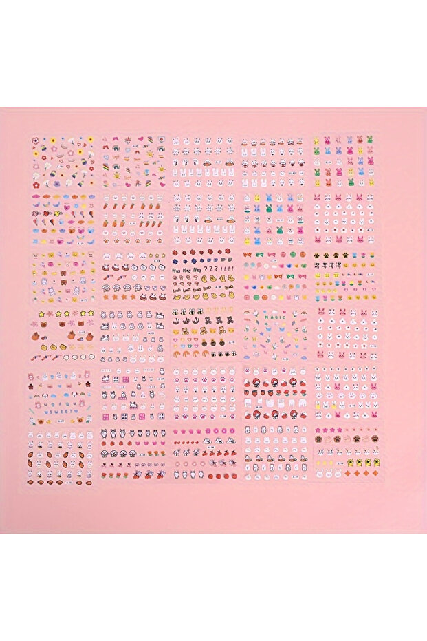 multicolour 30pcs 3D Cartoon Animal Nail Art Stickers&Decals,Glossy Glitter Finish Plastic Nail Embe