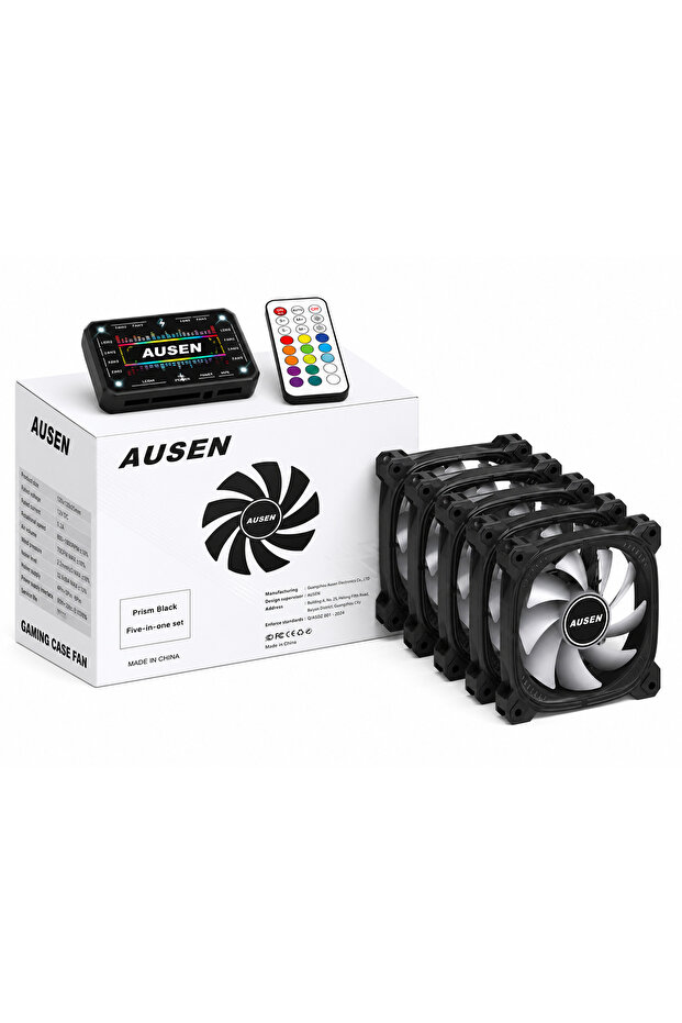 جهاز تحكم عن بعد، 5 قطع، مجموعة مراوح RGB سوداء