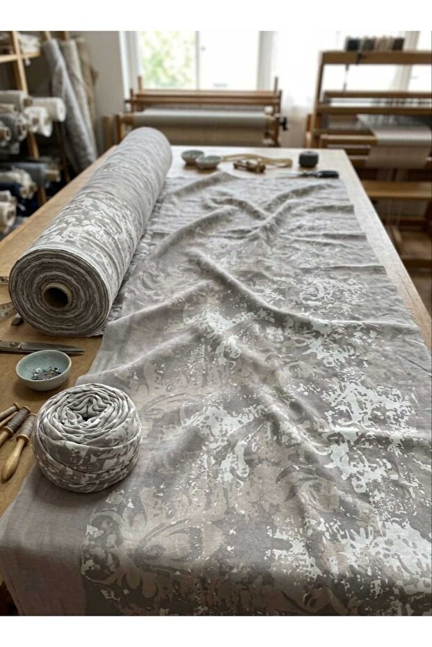 Decorative Linen-Look Fabric 150 cm Wide for Cushion Cover, Bag, Tablecloth
