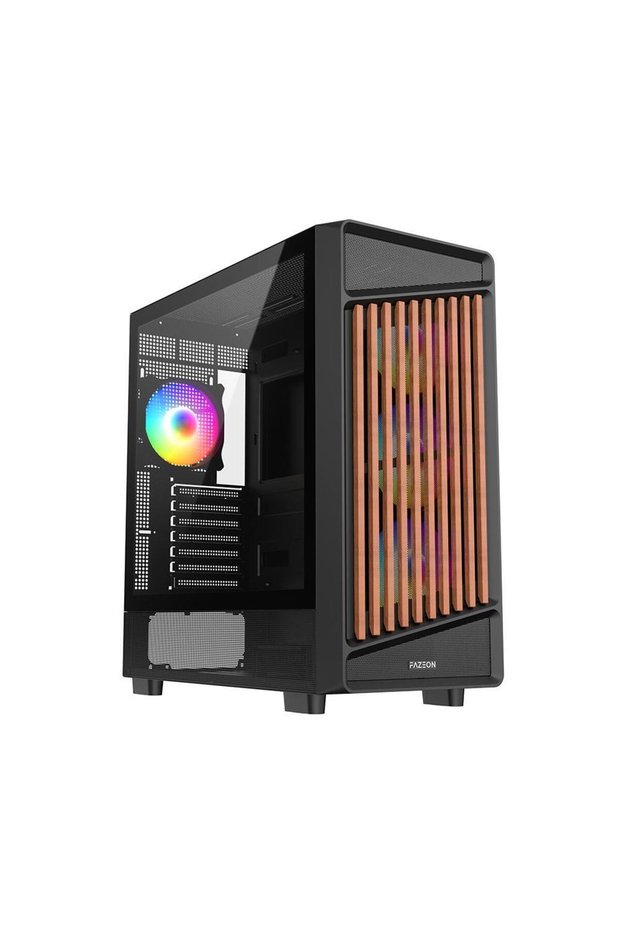 Fazeon f19 750w 80plus bronze atx black computer case with 4x120mm argb fan