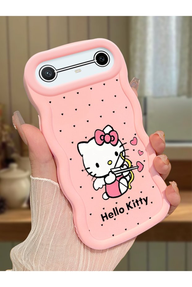Tecno Pova Slim Compatible Case Camera Protector Pink Silicone Couple Phone Case Kitty Pattern