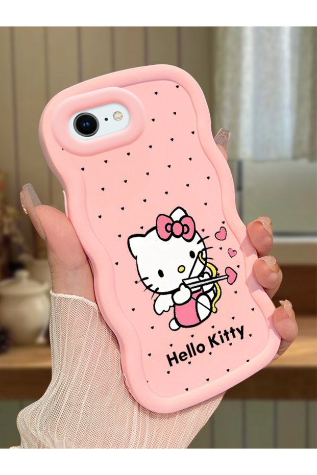 iPhone 7 Compatible Case Camera Protector Pink Silicone Couple Phone Case Kitty Pattern