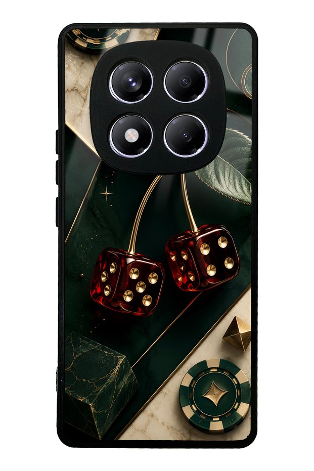 Xiaomi Redmi Note 14 Pro 4g Emerald Casino Cherry Design Glossy Phone Case
