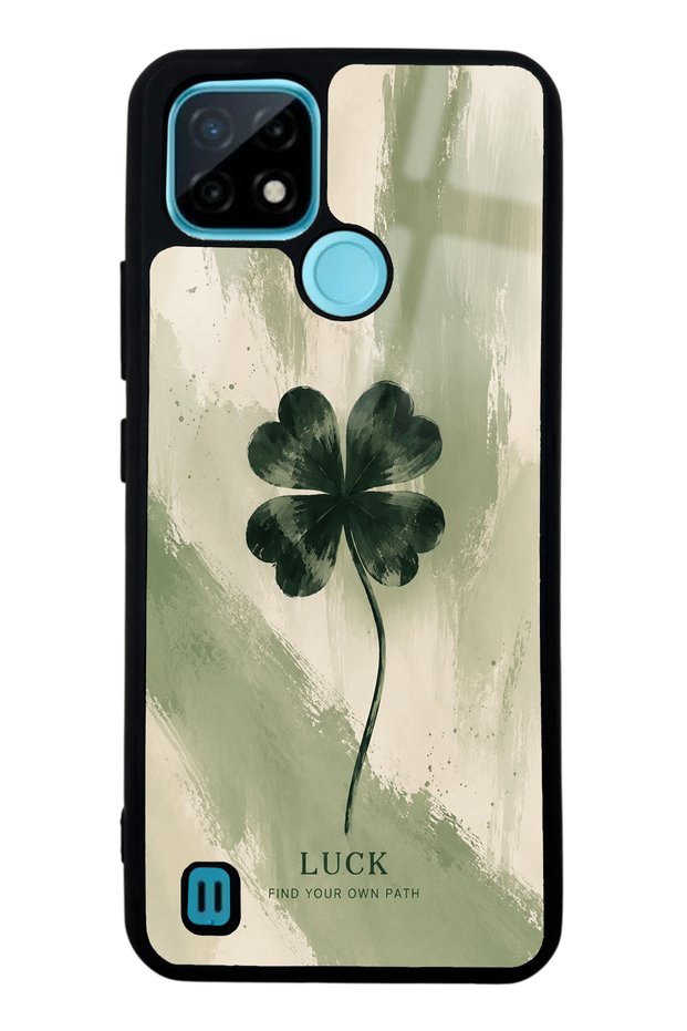 Realme C21 Glossy Phone Case with Lucky Sage Clover Design