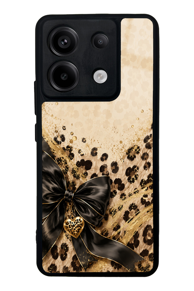 Xiaomi Redmi Note 13 Pro 5g Golden Leopard Heart Design Glossy Phone Case