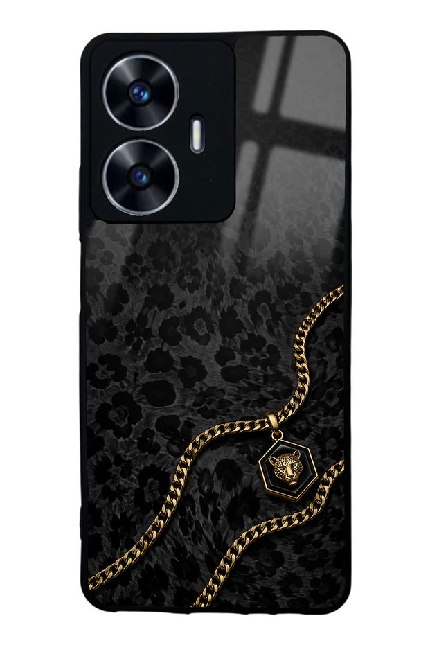 Realme C55 Black Panther Gold Design Glossy Phone Case