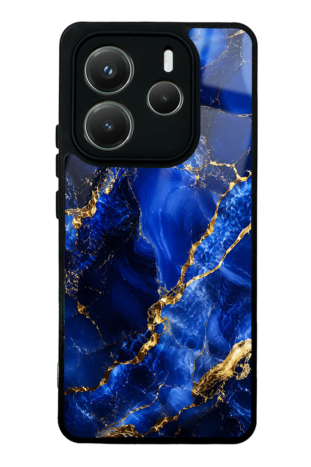 Xiaomi Redmi Note 14 5g Sapphire Gold Marble Design Glossy Phone Case