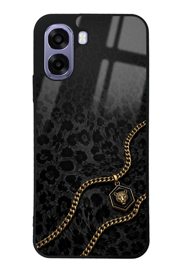 Oppo A6T Black Panther Gold Design Glossy Phone Case