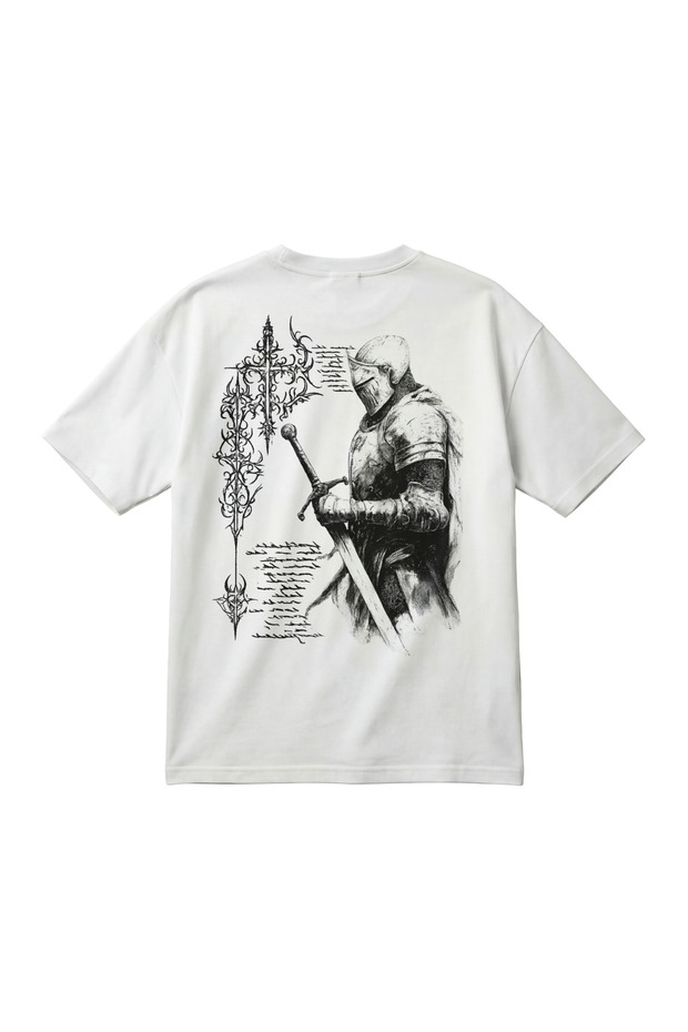 Oversize Vintage Medieval Knight Printed Premium Unisex T-Shirt