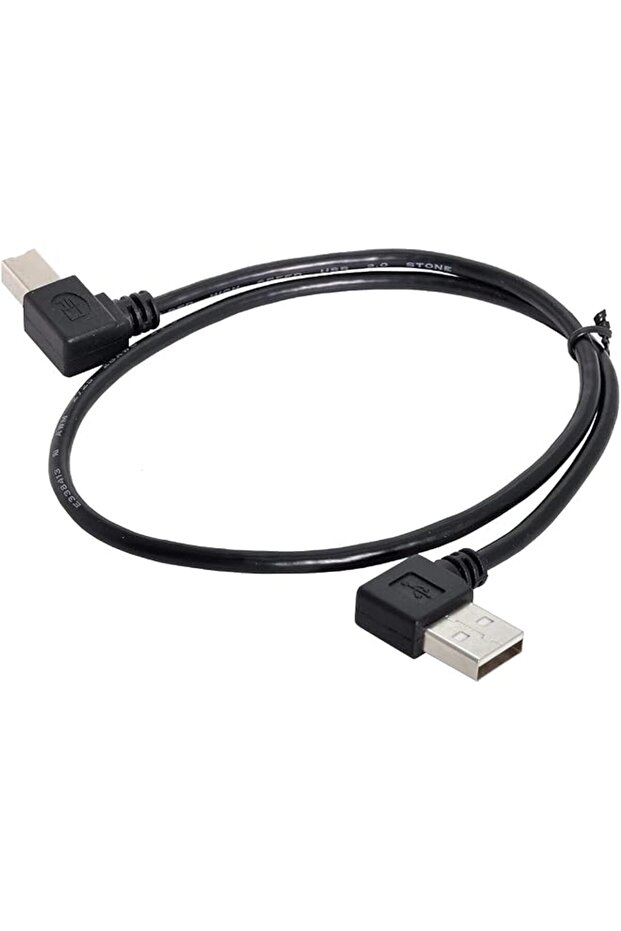 Right Angled USB 2.0 A Male - B Male Printer Scanner 90 Degree Cable 50cm