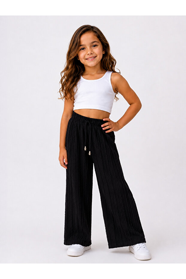 Girl's Black Palazzo Pants
