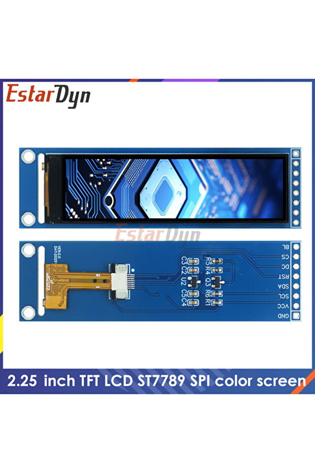 شاشة Estardyn TFT LCD مقاس 2.25 بوصة طراز ST7789، وحدة شاشة صغيرة بدقة 76*284، شاشة LCD ملونة كاملة العرض بواجهة SPI