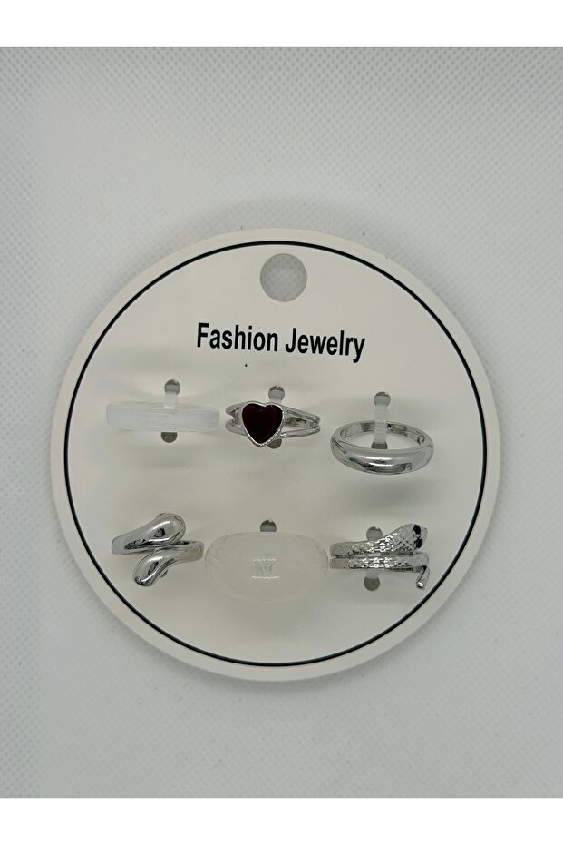 Mixed figure variable model 6-piece adjustable size and joint combination ring set