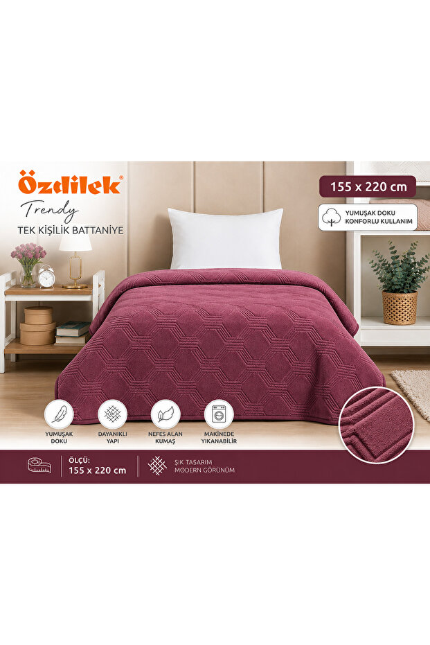 Trendy Tek Kişilik Bataniye %100 polyester