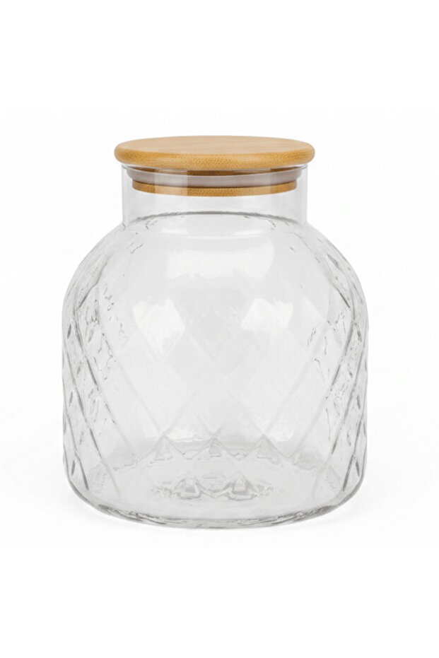 Hamid Glass Canister with Wooden Lid - 1500 ml