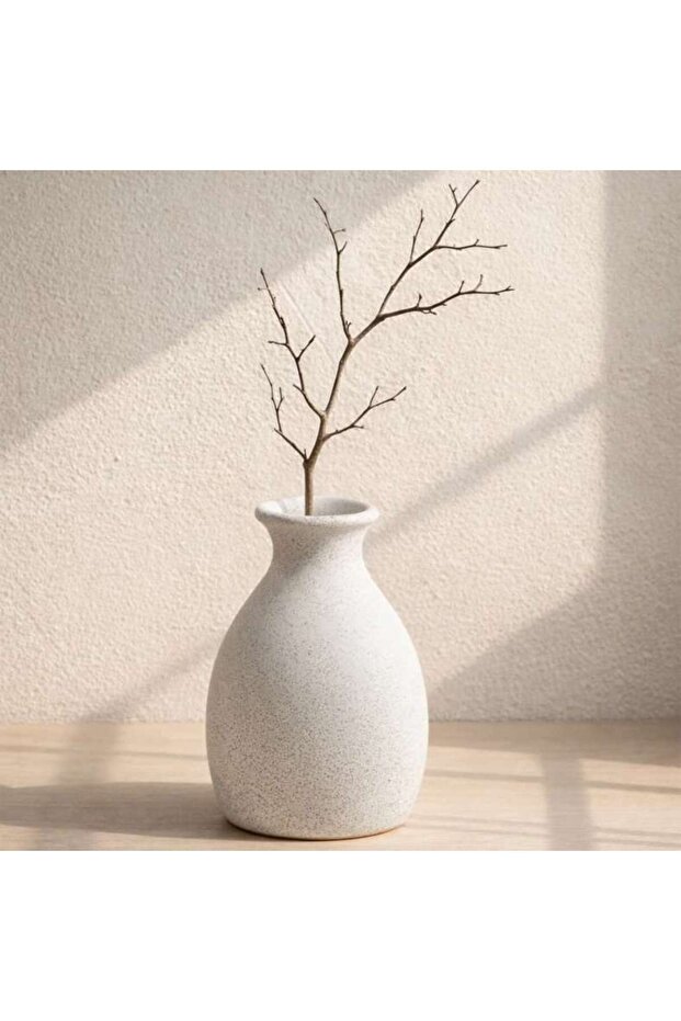 Ishi Terracotta Vase 14x14x23cm - White