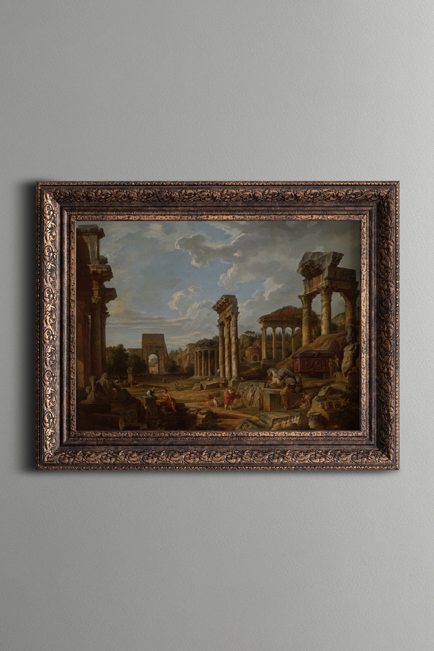 آثار روما القديمة - لوحة بتصميم عتيق - نموذج سميك
