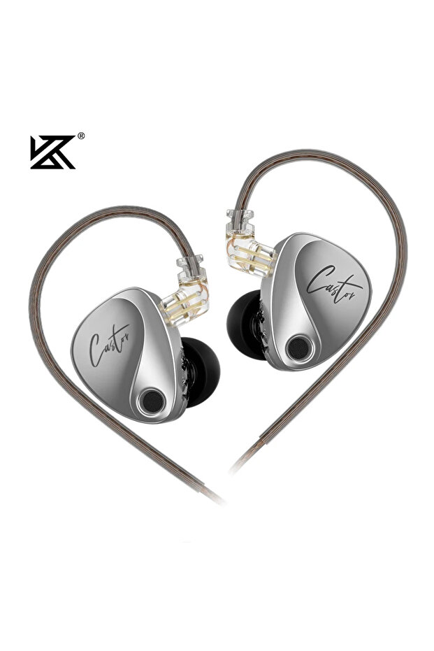 Harman NO MIC KZ Castor 2DD in Ear Earphone HiFi Dynamic High-end Tunable Earphones Monitor Headphon
