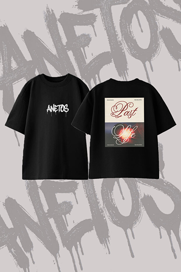 Ariana Grande_46 Design Back Printed Cotton Black Oversize T-Shirt