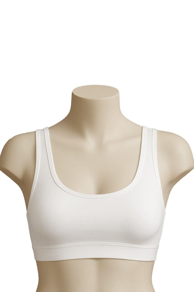 White Mi Emay 1816 6-Piece Padded Thick Strap Training Bra