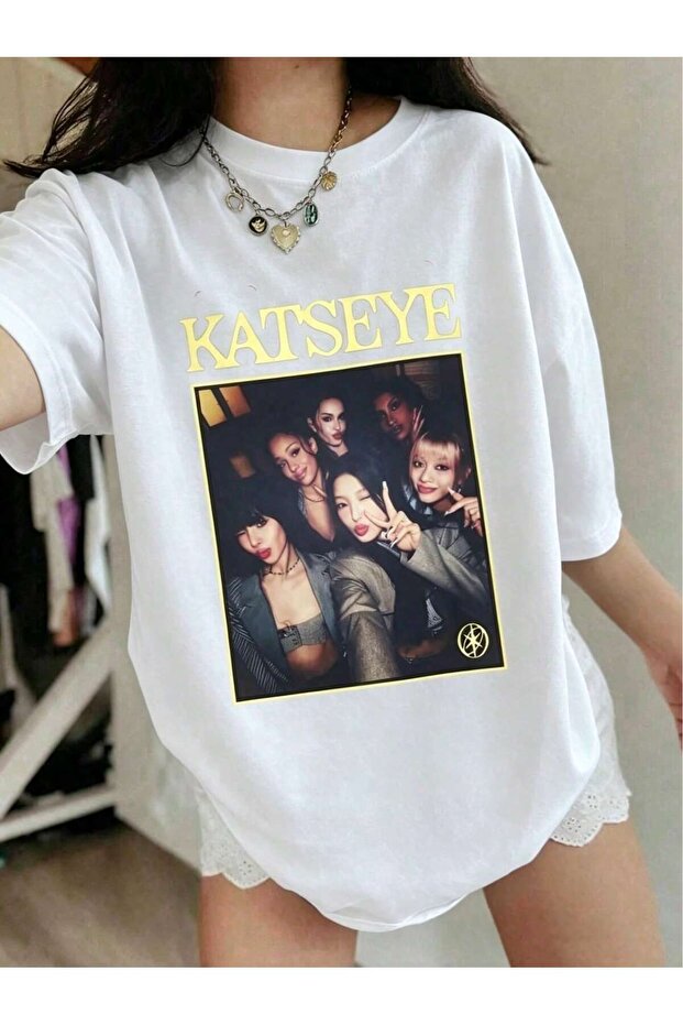 Katseye Printed Oversize Crew Neck Summer T-Shirt