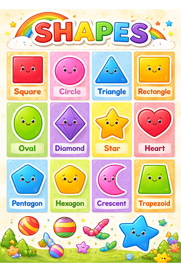 English Shapes Board (Measures 25X35 Cm.)