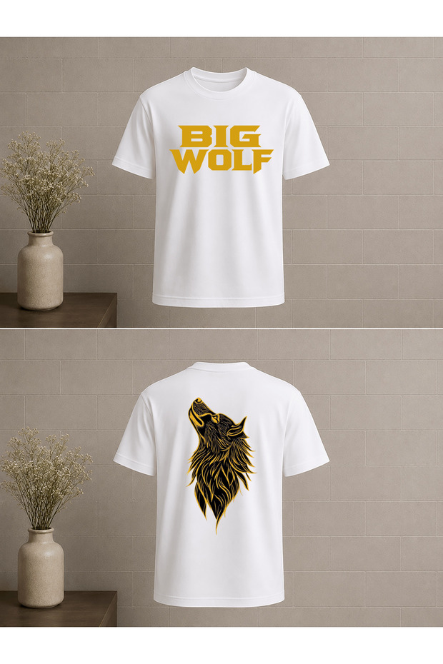 تي شيرت كبير الحجم مطبوع عليه تصميم Big Wolf Kurt