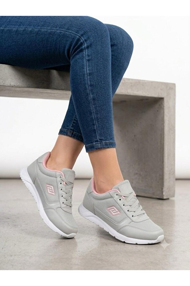 Women's Gray Sneaker Ultra Light Orthopedic Sole Walking Shoes