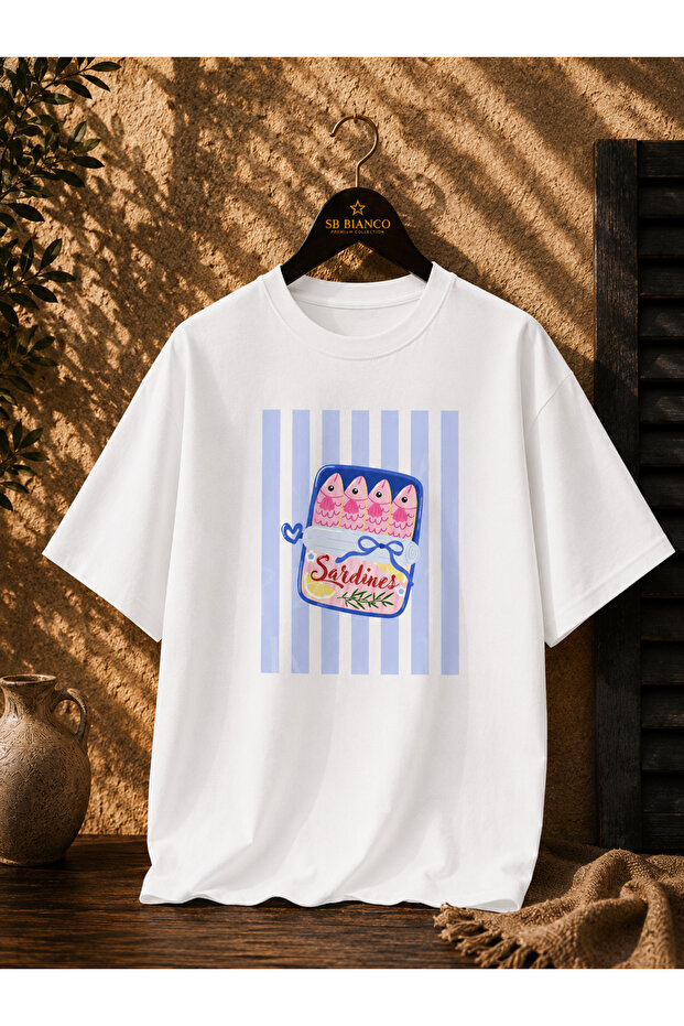 Sardines Fish Canned Printed Oversize Unisex Premium T-Shirt