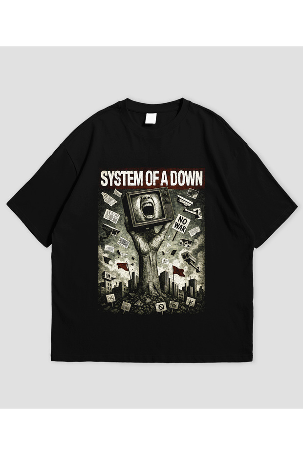 System of down Printed Unisex Oversize T-Shirt