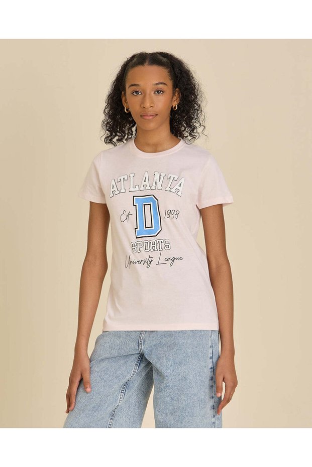 Senior Girls Pink Printed T-Shirt