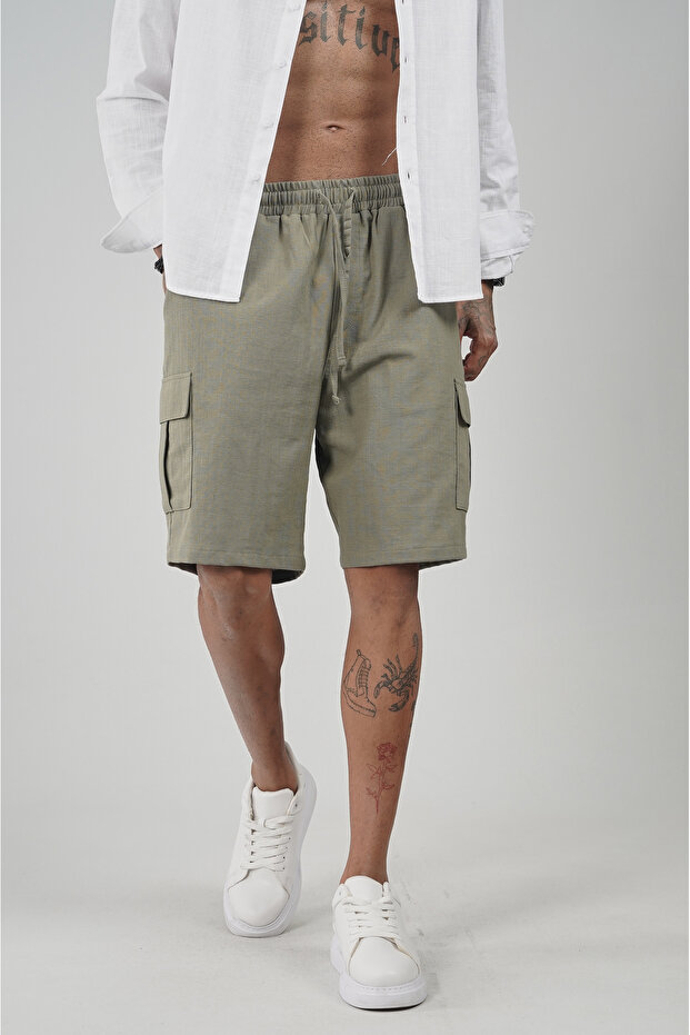 Trend Biz Linen Cargo Pocket Men's Shorts