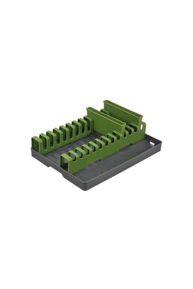 Dish Drainer Rack with Cutlery Holder RF12959 Drainer with Drip Tray Durable Plastic Dish Rack with Cutlery Holder Detachable Draining Board for Kitchen Counter Dish Organizer Space Saving M