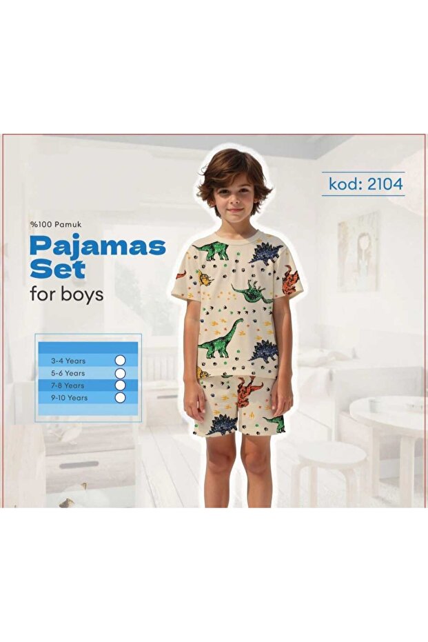 Dinosaur Patterned Men's Pajama Set